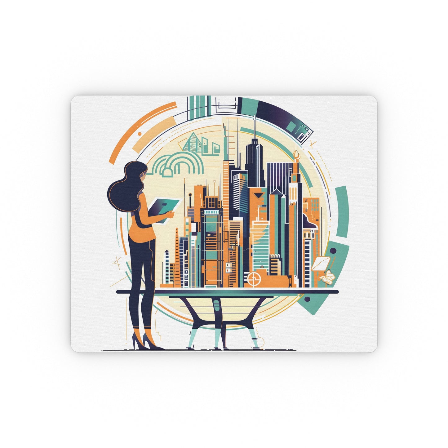 Tech City Designer - Rectangular Mouse Pad