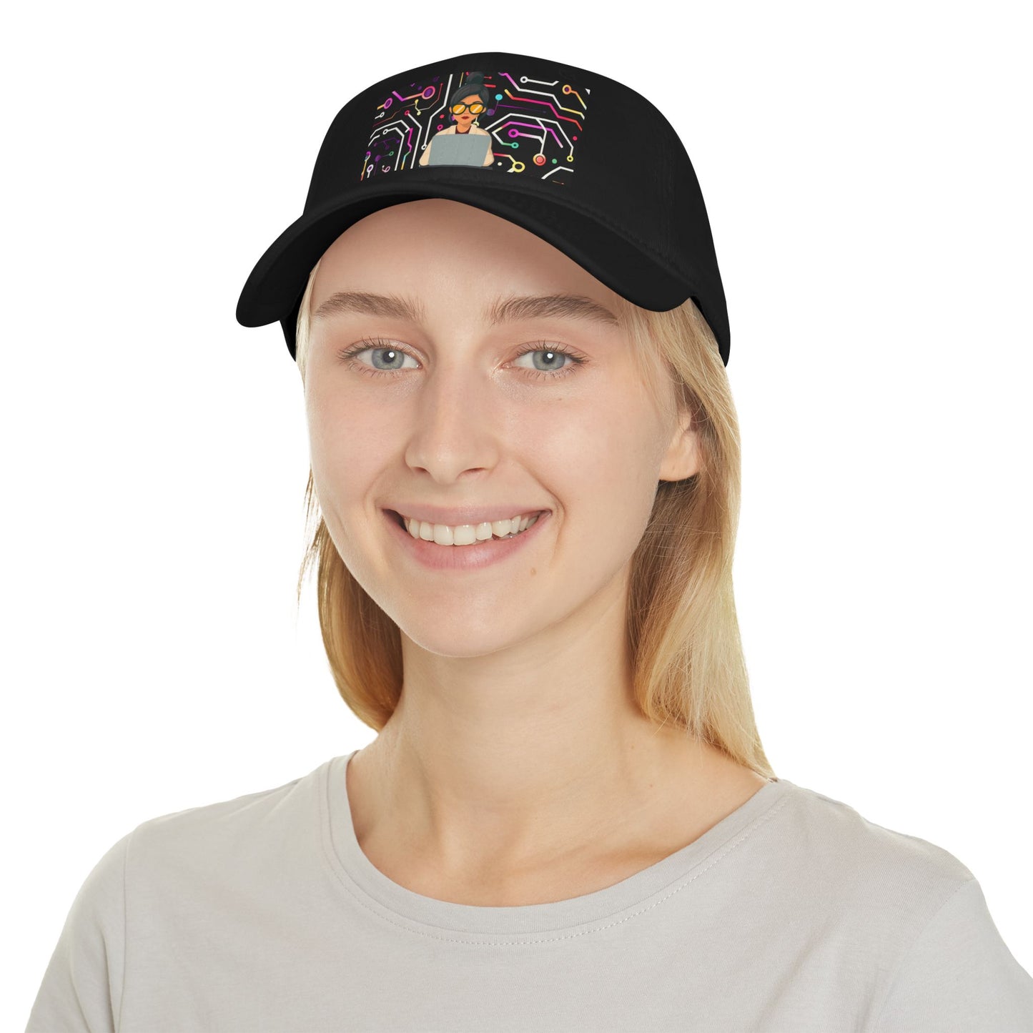 Tech Chic - Black Low Profile Baseball Cap